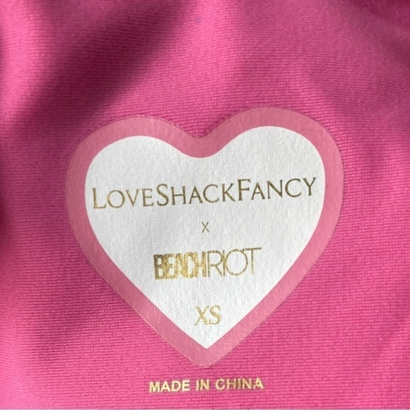 LoveShackFancy x Beach Riot Cheryl One Piece Swimsuit XS Pink - Picture 15 of 16